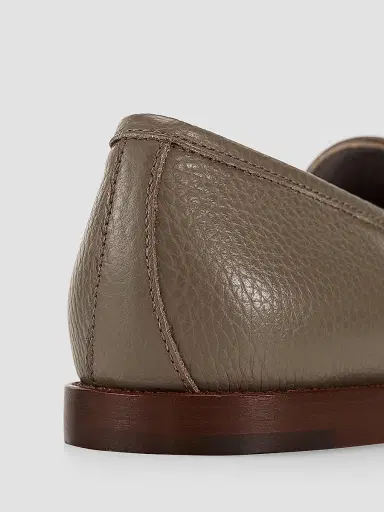 Manolo Blahnik Women's Perrita Leather Loafers - Grey Brown - Size 10 | Thumbnail 6