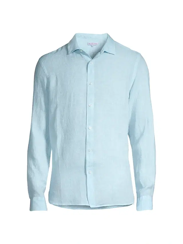 Men's Giles Linen Shirt - Blue