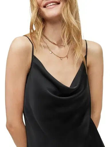 AllSaints Women's Hadley Satin Slipdress - Black - Size 12 | Thumbnail 5