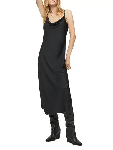AllSaints Women's Hadley Satin Slipdress - Black - Size 12 | Thumbnail 1
