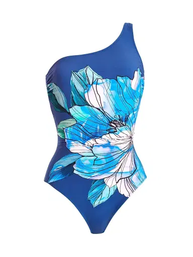 Gottex Swimwear Women's Wild Flower One-Shoulder One-Piece Swimsuit - Blue Multi - Size 16 | Thumbnail 1 Gottex Swimwear Women's Wild Flower One-Shoulder One-Piece Swimsuit - Blue Multi - Size 16 | Thumbnail 1