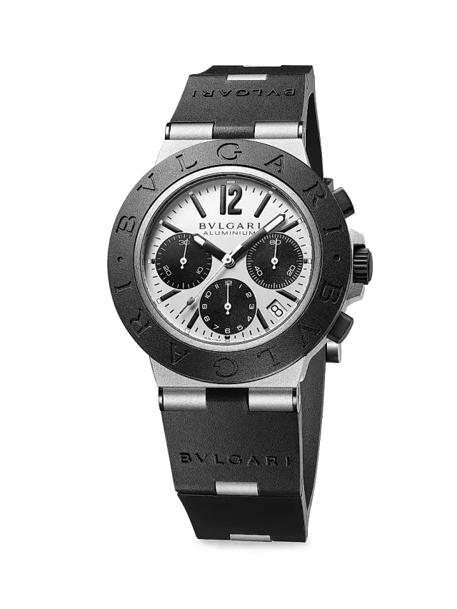 Women's Aluminum, Titanium & Rubber Strap Chronograph Watch - Black