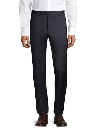 Canali Men's Slim-Fit Wool Trousers - Navy - Size 38 | Thumbnail 3