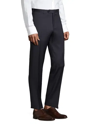 Canali Men's Slim-Fit Wool Trousers - Navy - Size 38 | Thumbnail 4