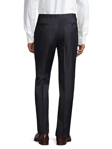 Canali Men's Slim-Fit Wool Trousers - Navy - Size 38 | Thumbnail 5