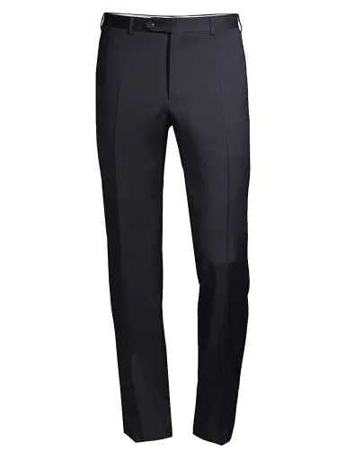 Canali Men's Slim-Fit Wool Trousers - Navy - Size 38 | Thumbnail 1