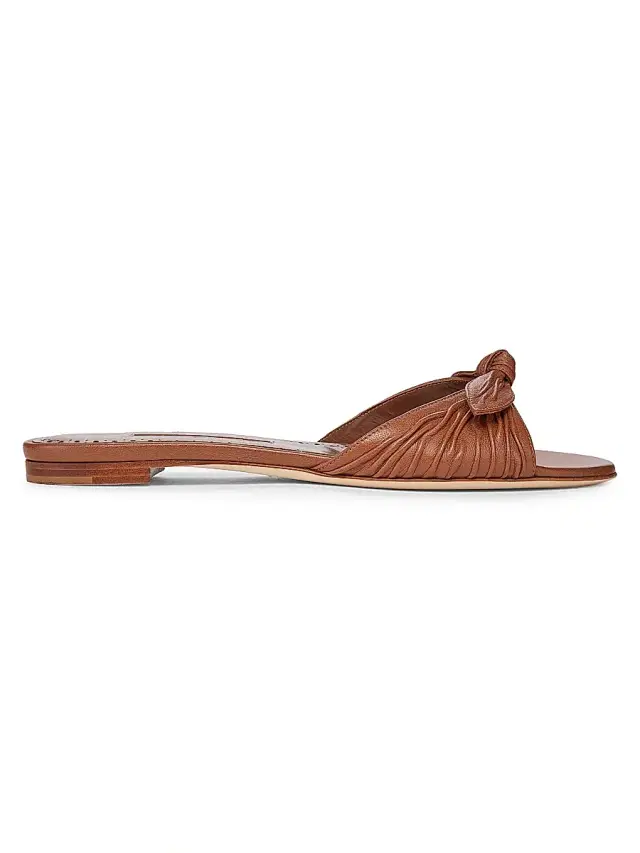Women's Lolloflat Knotted Leather Sandals - Brown