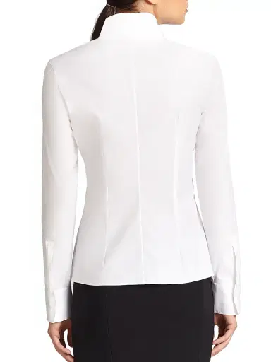 Akris Women's Stretch-Poplin Revers Collar Blouse | Thumbnail 4