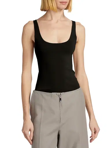 TOTEME Women's Compact Jersey Tank - Black - Size XL | Thumbnail 3
