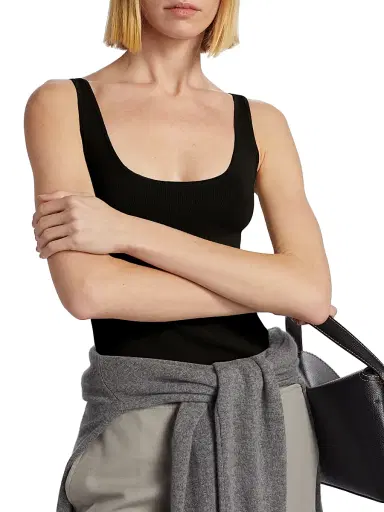 TOTEME Women's Compact Jersey Tank - Black - Size XL | Thumbnail 6