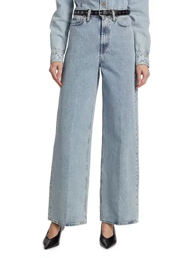 TOTEME Women's High-Rise Wide-Leg Jeans - Cool Blue - Size 29 | Thumbnail 3 TOTEME Women's High-Rise Wide-Leg Jeans - Cool Blue - Size 29 | Thumbnail 3