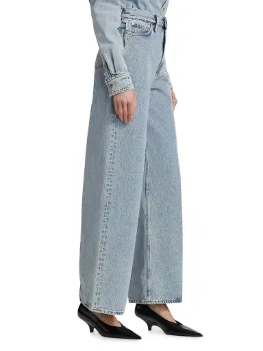 TOTEME Women's High-Rise Wide-Leg Jeans - Cool Blue - Size 29 | Thumbnail 4 TOTEME Women's High-Rise Wide-Leg Jeans - Cool Blue - Size 29 | Thumbnail 4