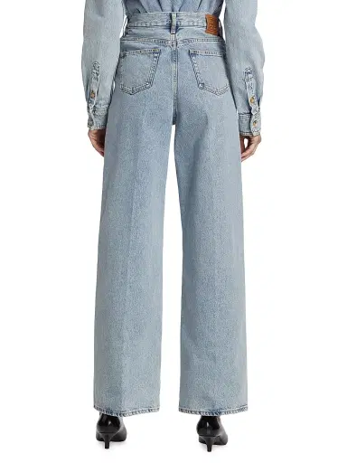 TOTEME Women's High-Rise Wide-Leg Jeans - Cool Blue - Size 29 | Thumbnail 5 TOTEME Women's High-Rise Wide-Leg Jeans - Cool Blue - Size 29 | Thumbnail 5