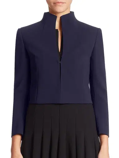 Akris Women's Pandora Stretch Jacket - Navy - Size 16 | Thumbnail 1 Akris Women's Pandora Stretch Jacket - Navy - Size 16 | Thumbnail 1
