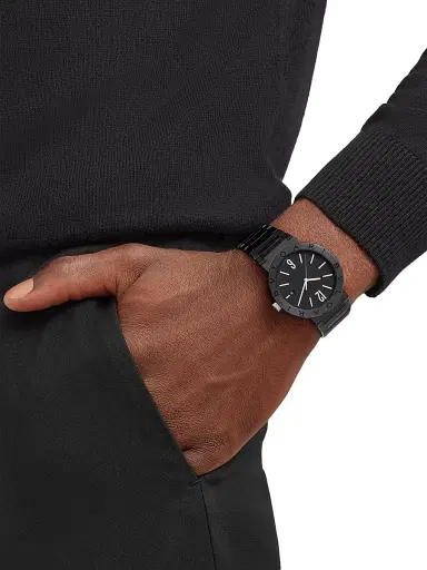 BVLGARI Men's Black Stainless Steel Bracelet Watch/41MM - Black | Thumbnail 6 BVLGARI Men's Black Stainless Steel Bracelet Watch/41MM - Black | Thumbnail 6