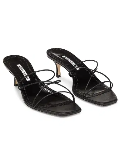 Manolo Blahnik Women's Ninfemu 50MM Leather Strappy Sandals - Gold | Thumbnail 14 Manolo Blahnik Women's Ninfemu 50MM Leather Strappy Sandals - Gold | Thumbnail 14