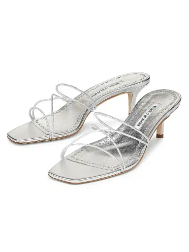 Manolo Blahnik Women's Ninfemu 50MM Leather Strappy Sandals - Gold | Thumbnail 19 Manolo Blahnik Women's Ninfemu 50MM Leather Strappy Sandals - Gold | Thumbnail 19