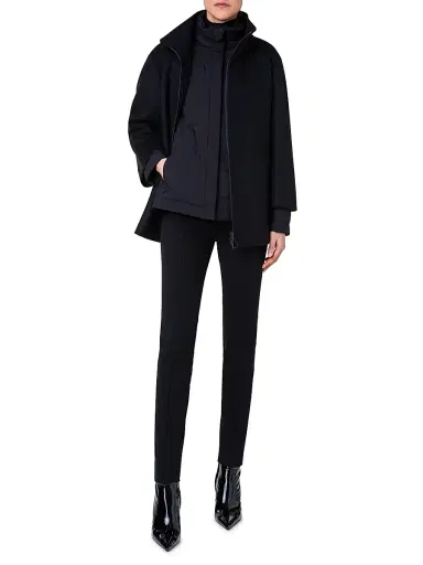 Akris punto Women's Core Layered Wool-Blend Jacket - Black - Size 12 | Thumbnail 2