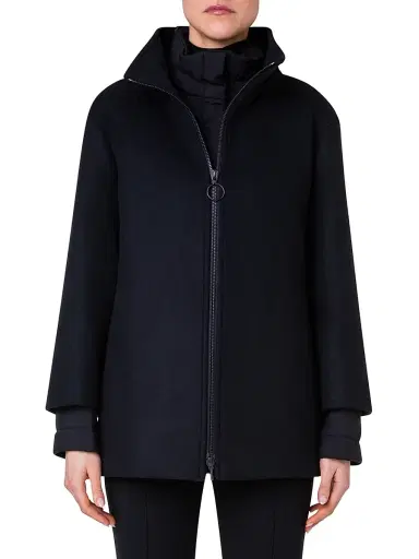 Akris punto Women's Core Layered Wool-Blend Jacket - Black - Size 12 | Thumbnail 3