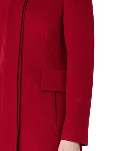 Akris punto Women's Long Wool-Blend Coat - Red - Size 14 | Thumbnail 5