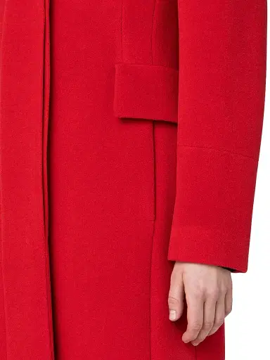 Akris punto Women's Long Wool-Blend Coat - Red - Size 14 | Thumbnail 6