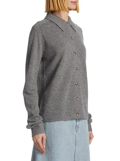TOTEME Women's Cashmere Raglan-Sleeve Cardigan - Dark Grey - Size XL | Thumbnail 4