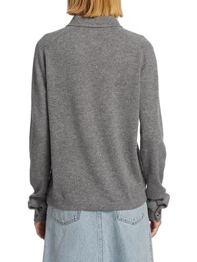 TOTEME Women's Cashmere Raglan-Sleeve Cardigan - Dark Grey - Size XL | Thumbnail 5