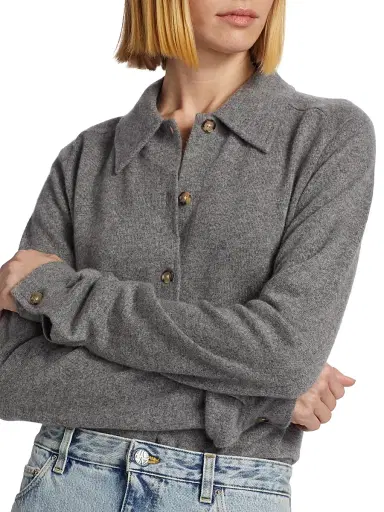 TOTEME Women's Cashmere Raglan-Sleeve Cardigan - Dark Grey - Size XL | Thumbnail 6