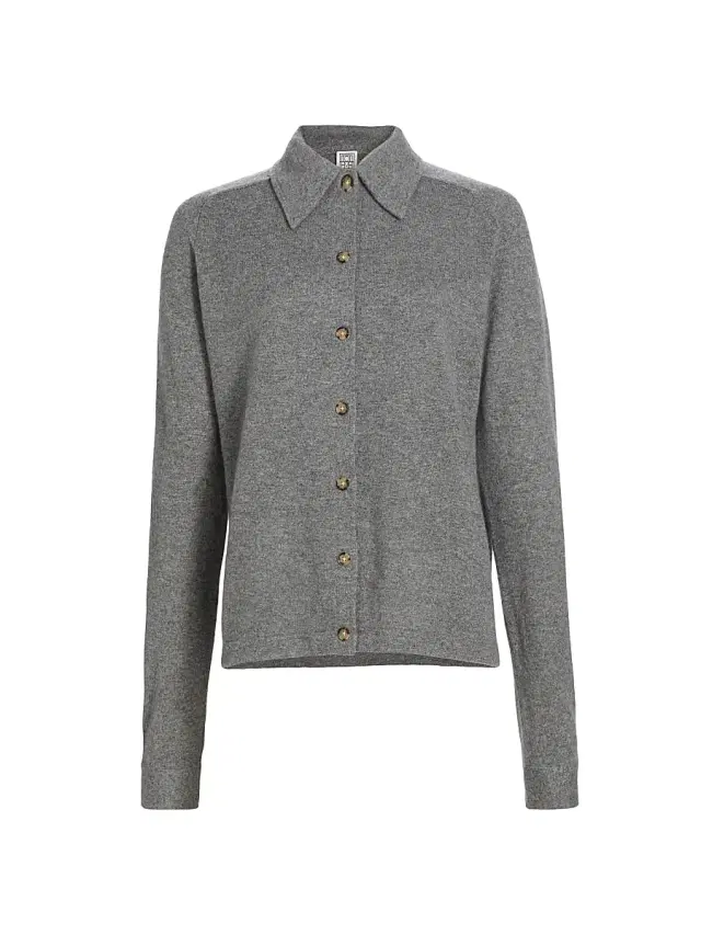Women's Cashmere Raglan-Sleeve Cardigan - Dark Grey