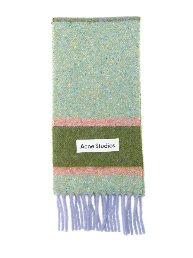 Women's Colorblocked Alpaca-Blend Scarf - Blue Green