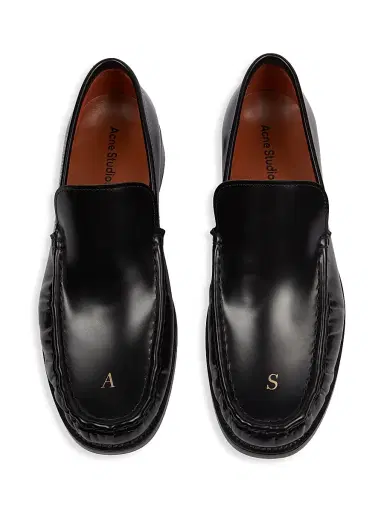 Acne Studios Men's Boafer Leather Loafers - Black - Size 13 | Thumbnail 5