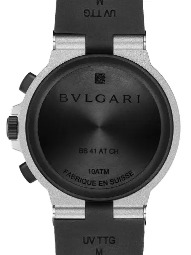 BVLGARI Men's Black Aluminium-Titanium & Rubber Chronograph Bracelet Watch - Black | Thumbnail 5
