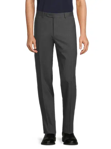 Canali Men's Stretch Wool-Blend Trousers - Dark Grey - Size 38 | Thumbnail 3 Canali Men's Stretch Wool-Blend Trousers - Dark Grey - Size 38 | Thumbnail 3