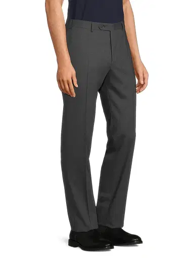 Canali Men's Stretch Wool-Blend Trousers - Dark Grey - Size 38 | Thumbnail 4 Canali Men's Stretch Wool-Blend Trousers - Dark Grey - Size 38 | Thumbnail 4