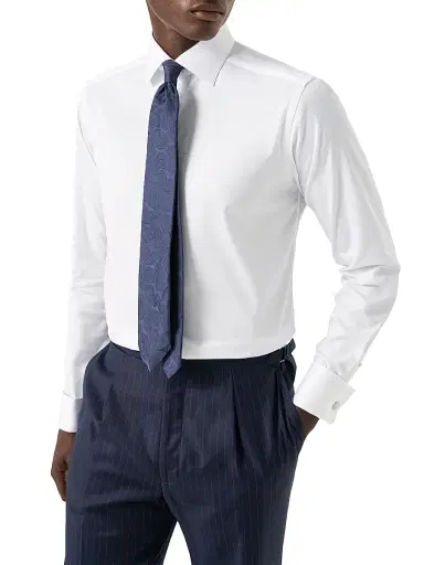 Eton Men's Contemporary-Fit French-Cuff Twill Shirt | Thumbnail 2 Eton Men's Contemporary-Fit French-Cuff Twill Shirt | Thumbnail 2