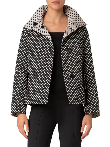 Akris punto Women's Polka Dot Cropped Jacket | Thumbnail 3 Akris punto Women's Polka Dot Cropped Jacket | Thumbnail 3