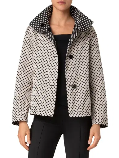 Akris punto Women's Polka Dot Cropped Jacket | Thumbnail 6 Akris punto Women's Polka Dot Cropped Jacket | Thumbnail 6
