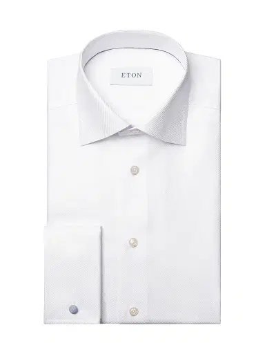 Eton Men's Contemporary-Fit Cavalry Twill French-Cuff Dress Shirt - White | Thumbnail 1 Eton Men's Contemporary-Fit Cavalry Twill French-Cuff Dress Shirt - White | Thumbnail 1