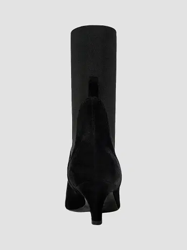 TOTEME Women's 50MM Suede Kitten-Heel Boots - Black - Size 11 | Thumbnail 3