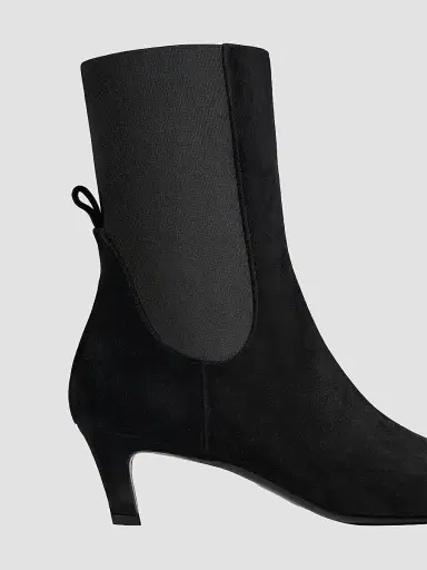 TOTEME Women's 50MM Suede Kitten-Heel Boots - Black - Size 11 | Thumbnail 5