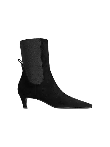 TOTEME Women's 50MM Suede Kitten-Heel Boots - Black - Size 11 | Thumbnail 1