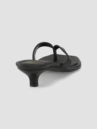 TOTEME Women's Leather Flip-Flop Kitten-Heel Sandals - Black - Size 9 | Thumbnail 3 TOTEME Women's Leather Flip-Flop Kitten-Heel Sandals - Black - Size 9 | Thumbnail 3
