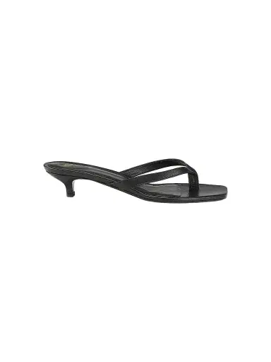 TOTEME Women's Leather Flip-Flop Kitten-Heel Sandals - Black - Size 9 | Thumbnail 1 TOTEME Women's Leather Flip-Flop Kitten-Heel Sandals - Black - Size 9 | Thumbnail 1