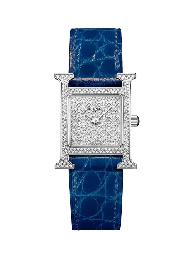 Women's Heure H Stainless Steel, 0.41 TCW Diamond & Alligator Strap Watch/21MM - Steel