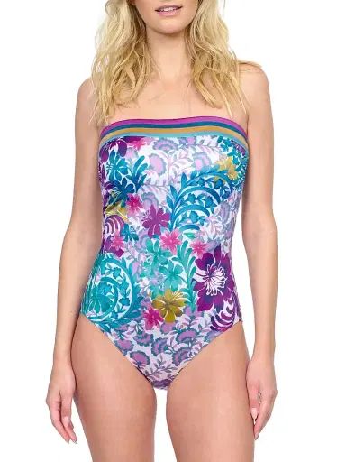 Gottex Swimwear Women's Bali Floral Strapless One-Piece Swimsuit - Size 12 | Thumbnail 1 Gottex Swimwear Women's Bali Floral Strapless One-Piece Swimsuit - Size 12 | Thumbnail 1