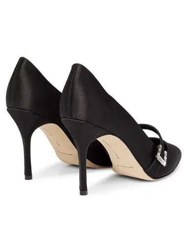 Manolo Blahnik Women's Ramima 90MM Pumps - Black | Thumbnail 3 Manolo Blahnik Women's Ramima 90MM Pumps - Black | Thumbnail 3