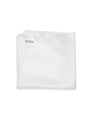 Eton Men's Silk Pocket Square - White | Thumbnail 1
