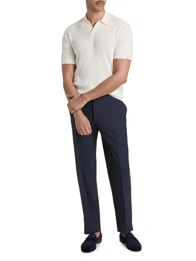 Canali Men's Stretch Wool Trousers - Blue - Size 32 | Thumbnail 2