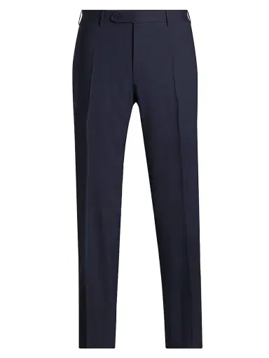 Canali Men's Stretch Wool Trousers - Blue - Size 32 | Thumbnail 1