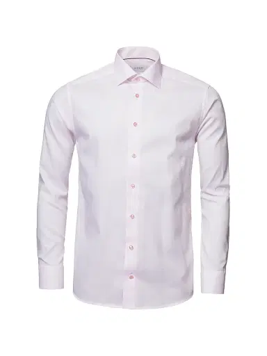 Eton Men's Contemporary-Fit Textured Solid Shirt - Pink Red - Size 18 | Thumbnail 3